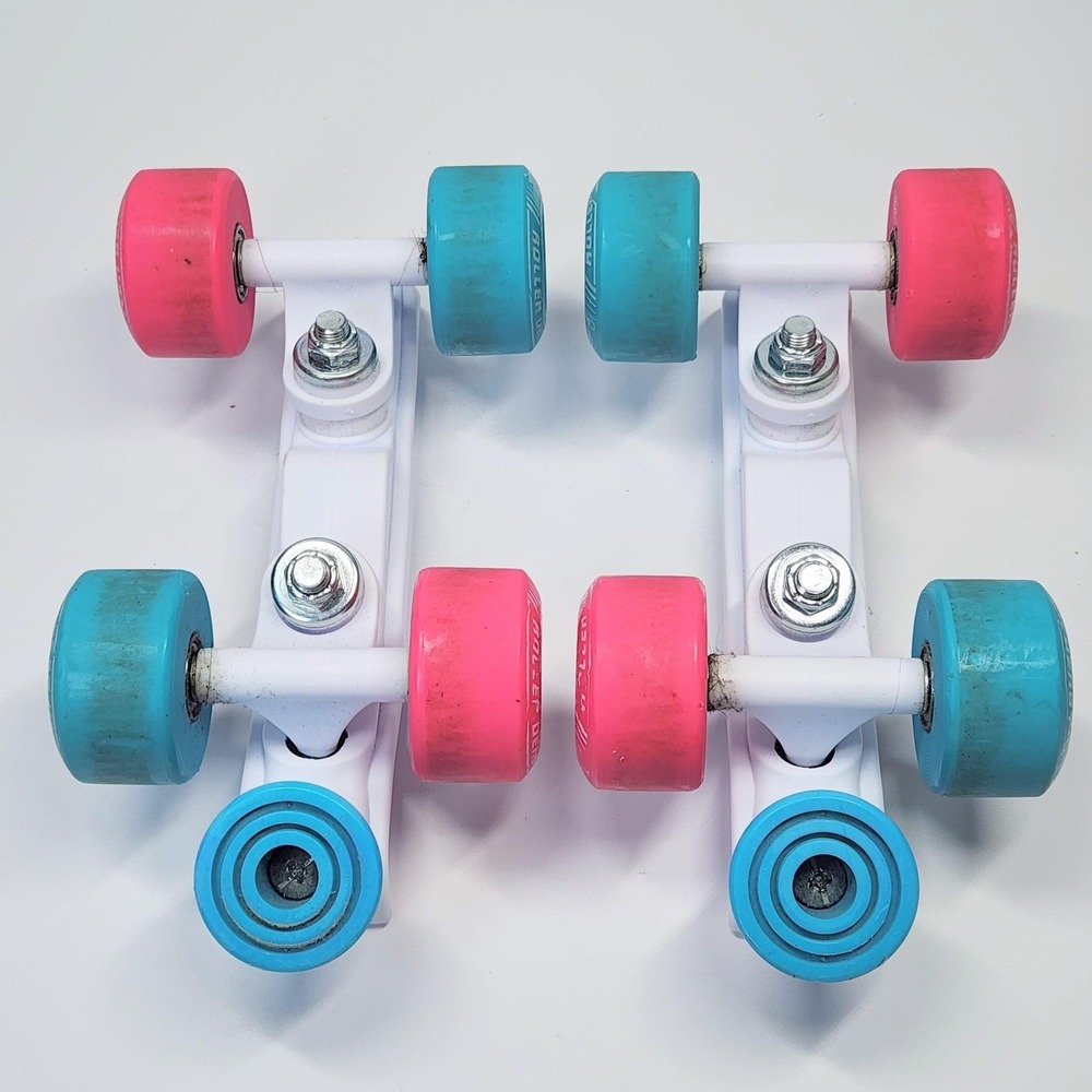 Roller Derby Falcon GTX Girls Adjustable 3-6 White Pink Inline Quad Skates Combo - Picture 16 of 16